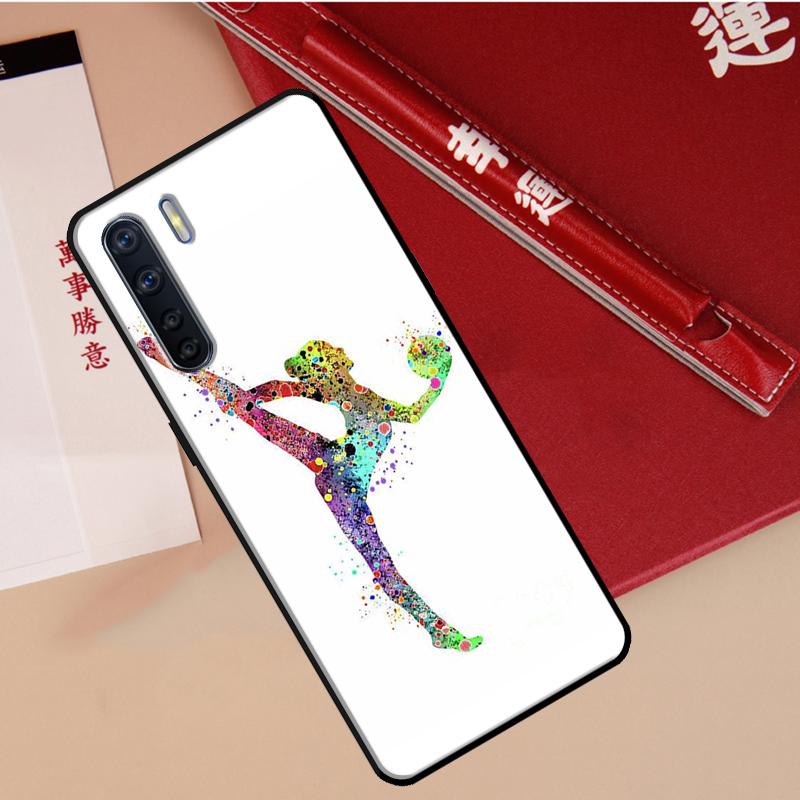 Gymnastics Watercolor Printing Case For Oppo A94 A18 A74 A57 A17 A77 A38 A58 A78 A98 A54 A80 A60 A40 A96 A76 A16 A15 A5 Pro