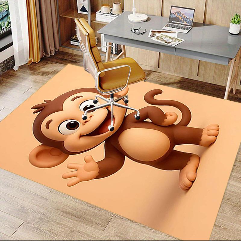 1PC Monkey Cartoon Anti-slip carpet, suitable for Office, bedroomand playrooms. It can also be used as a sofa footrest cover-W56