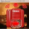 Fire Alarm Warning DC 12V Strobe Siren Horn Sound & Strobe Alert Security System for Home Office Hotel Restaurant