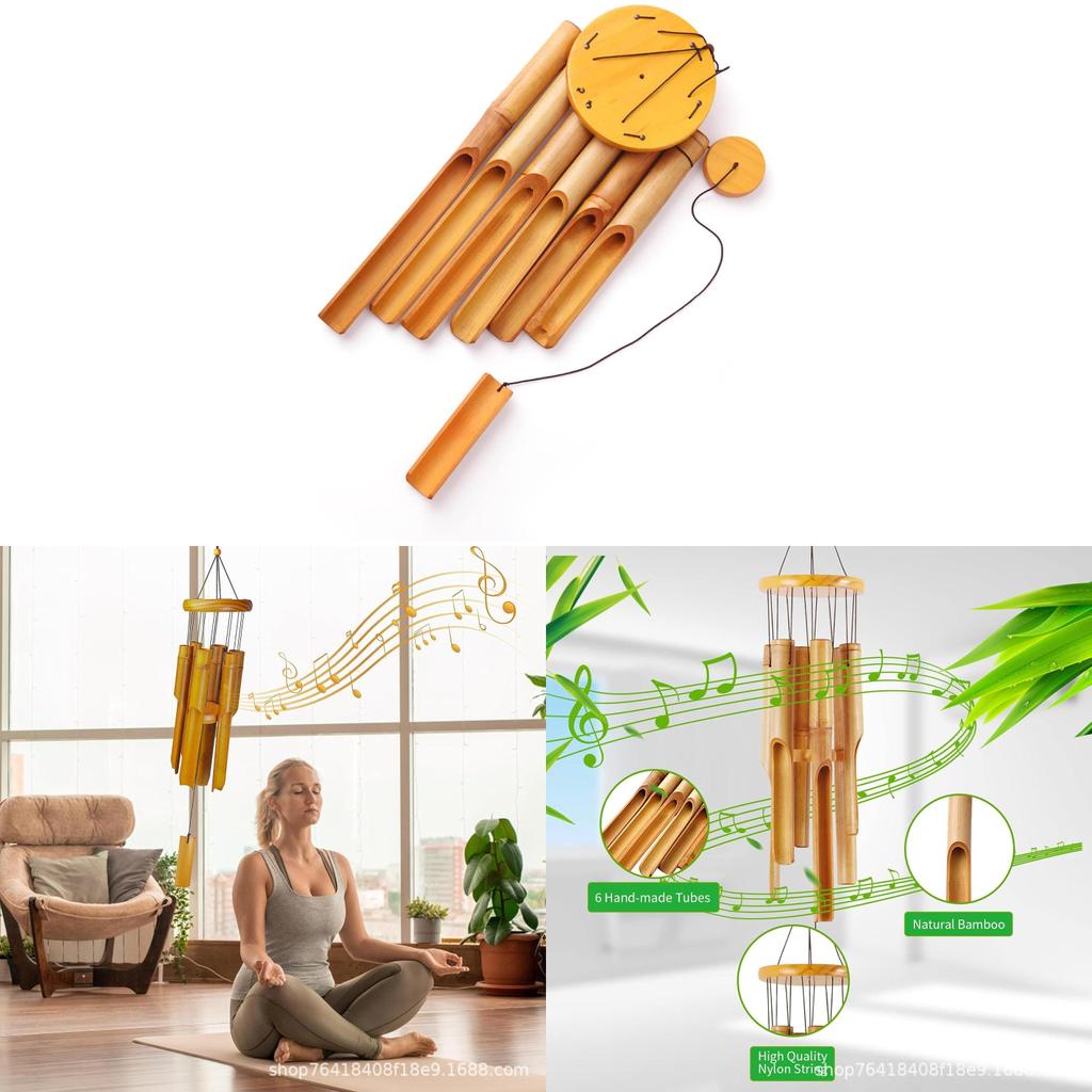 Outdoor Bamboo Wind Chime With Handcrafted Design For Garden Decor
