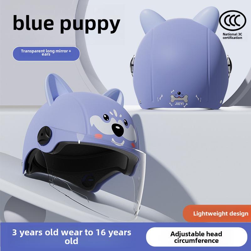 "3C Certified Kids' Winter Motorcycle Safety Helmet - Electric, Warm, Half-Helmet for Boys & Girls"