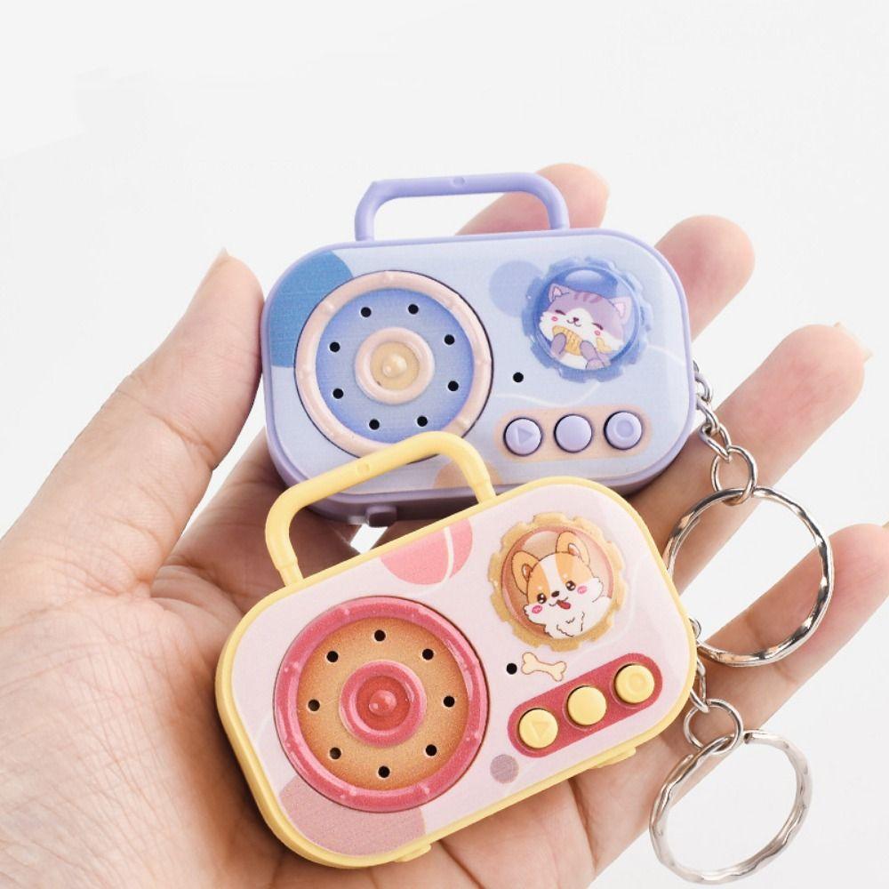 Cassette Recorder Voice-Changing Recorder Keyring Recording Music Box Pendant  Backpack Pendant