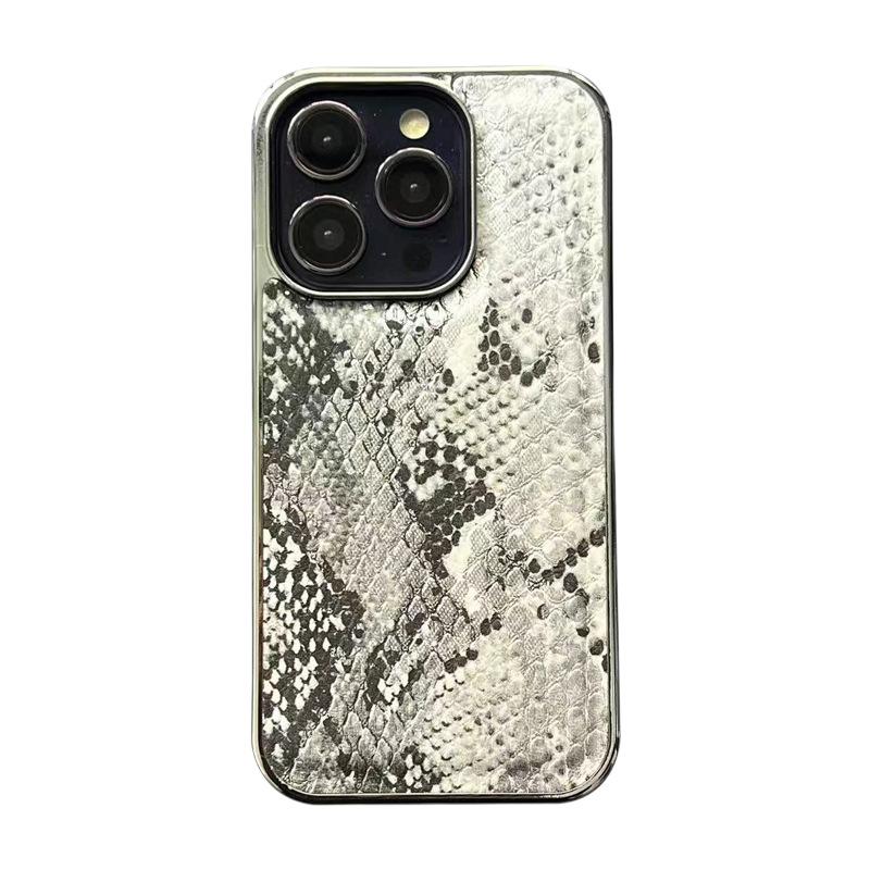 Suitable for Apple 15promax Phone Case with Snake Skin Texture, IPhone14 Full Cover 13/12 Creative Female Case