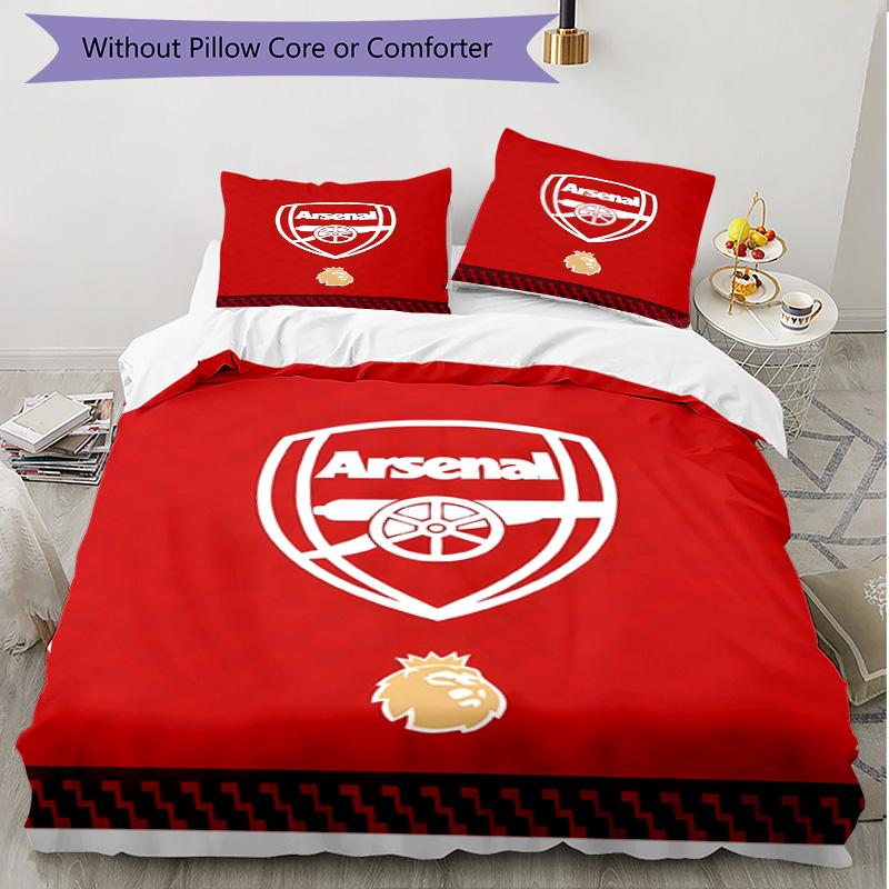 3pcs Duvet Cover Set (1*Duvet Cover + 2*Pillowcase, Without Core), football team.C Print Soft All‑Season Bedding Set, Home Bedroom Decor Gift
