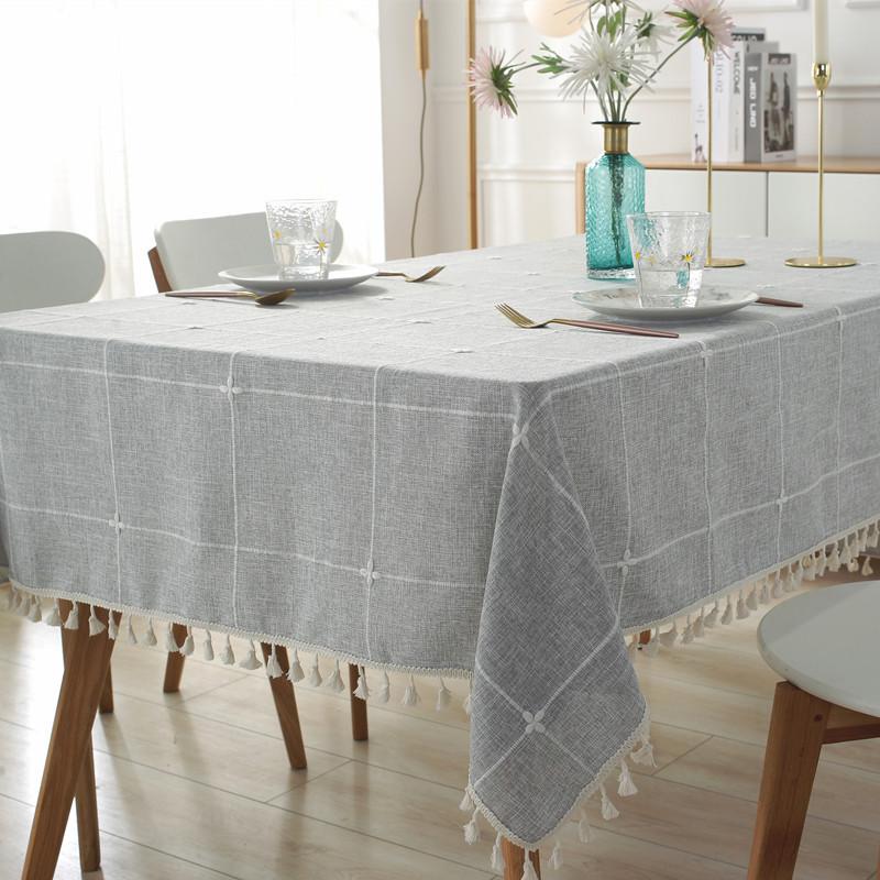 Jacquard Embroidery Imitation Cotton And Linen Fringed Tablecloth, Rectangular Coffee Table Dining Table Cloth, Cover Towel Lace
