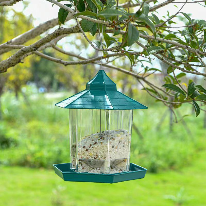 Regenfester Außen-Vogelfutterspender - Automatischer Hängefutterspender für kleine Vögel