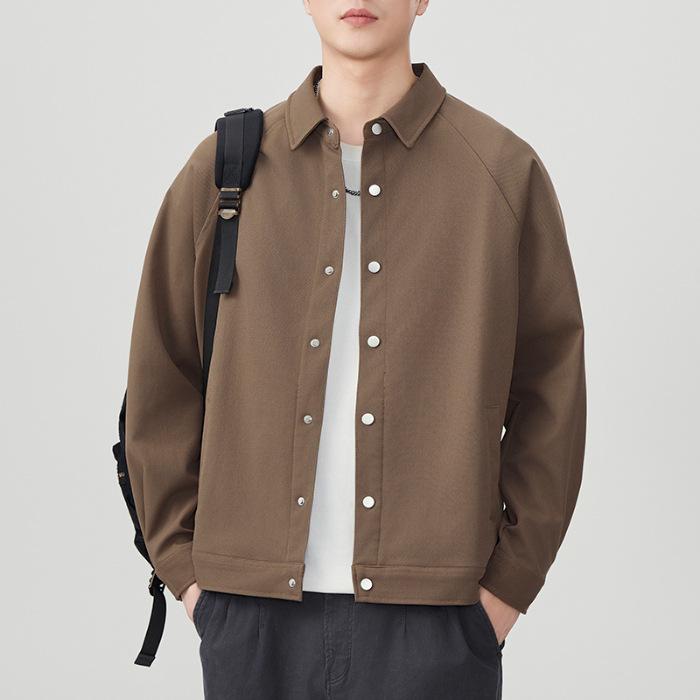 New Japanese Retro Single-breasted Lapel Jacket Light-cooked Shirt Jacket for Men Loose