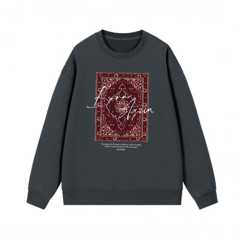 

Женский пуловер в европейском и американском стиле, осень/зима, повседневный, свободный, плюс бархат, толстый, с принтом 2XL