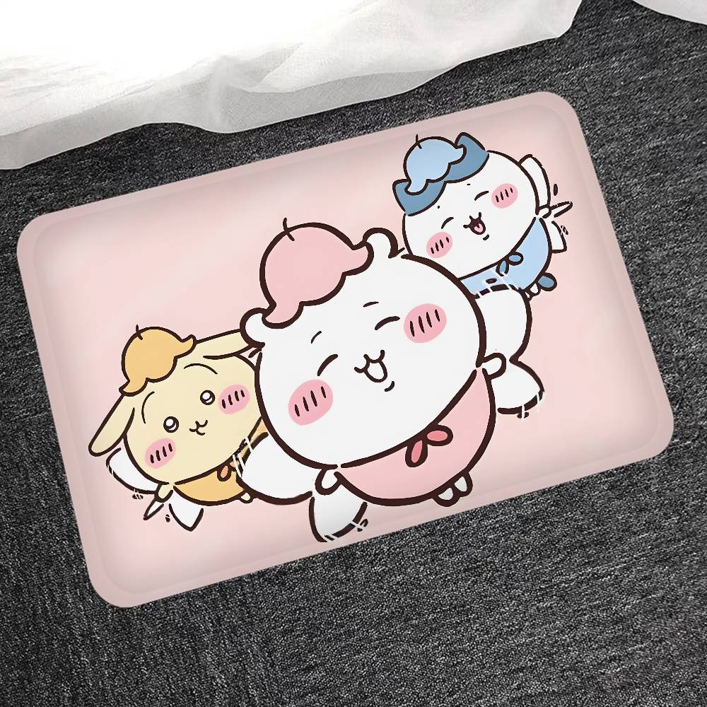 Cartoon C-Chiikawas Door Mat Washable Non-Slip Living Room Sofa Chairs Area Mat Kitchen Bedside Area Rugs