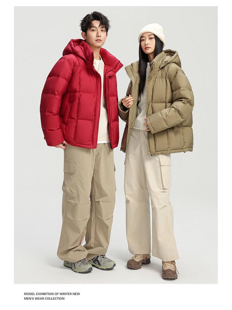 Men's 2025 Short Hooded Winter Down Puffer Jacket - Thick, Warm, High Fill Power