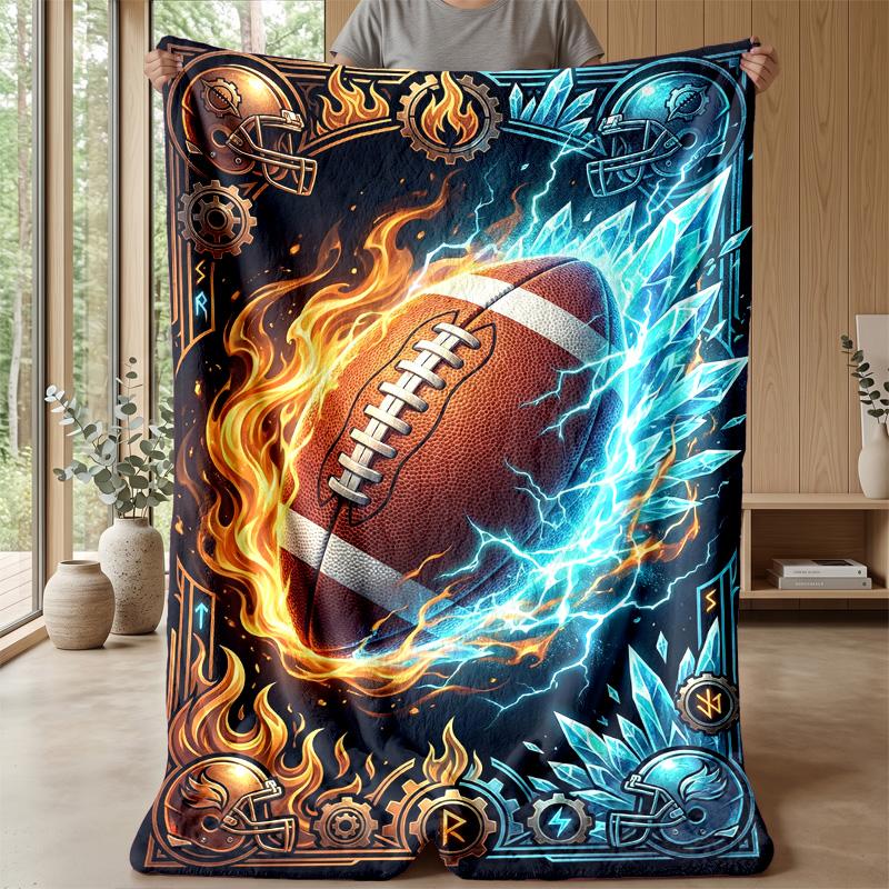 Electric Football Firestorm Theme blanket Lightweight Warm Flannel Blanket Decorative Throw Blanket for Home Decoration