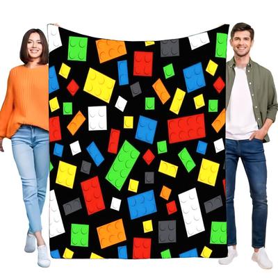 Colorful Pattern Blanket Soft Cozy Throw for Bed Sofa Perfect Gift for Kids and Adults Playful Design Lightweight and Easy