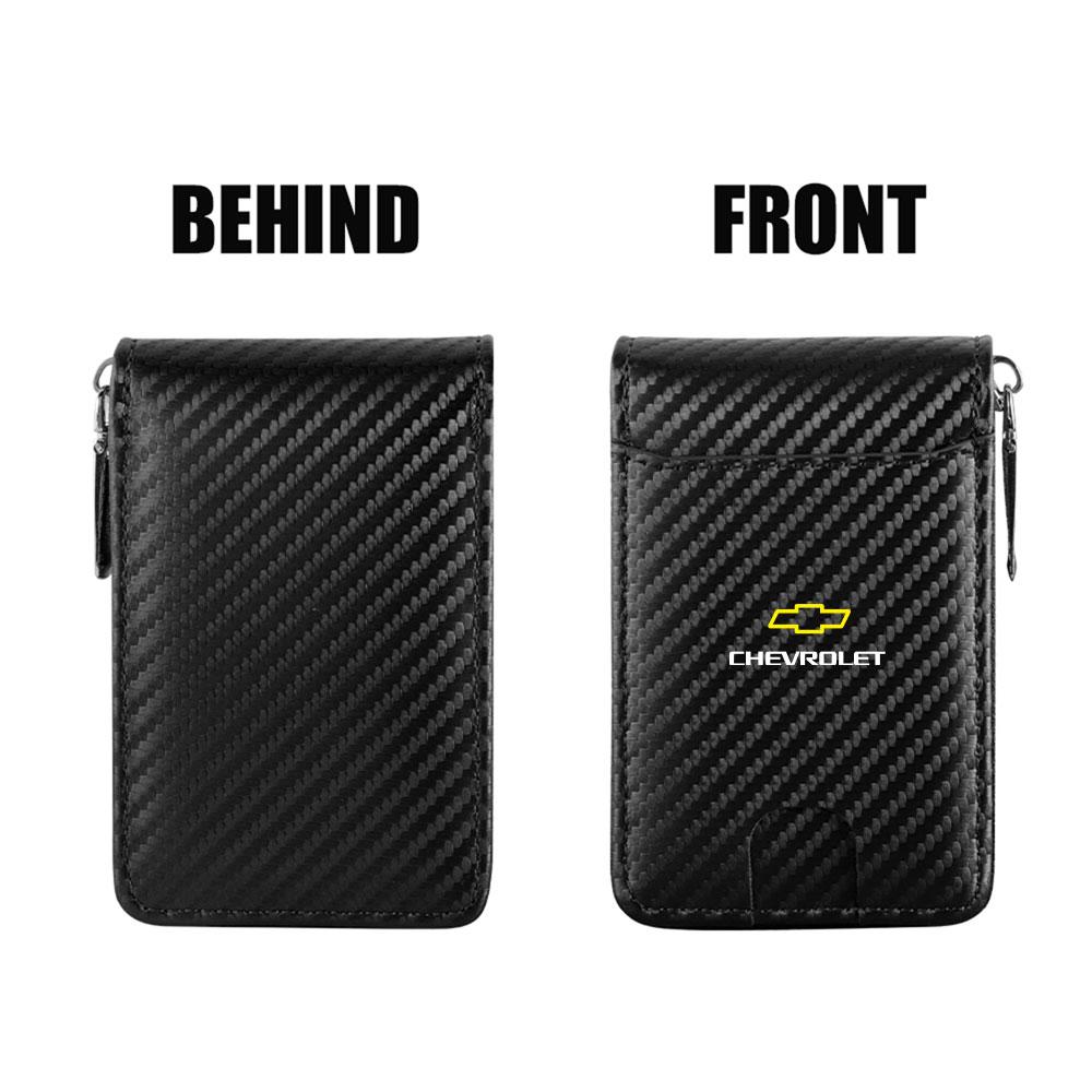 Carbon Fiber Credit Card Holder Men Wallets Anti Theft Wallet For Chevrolet Creation Corvette Cruze Lacetti Sonic Spark Sail 3