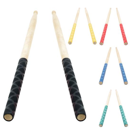 1 Pair Drumstick Cover Frosted Surface Strong Heat Shrinkage Anti-scratch Non-slip X-Texture Pattern Handle Drumsticks Protectors for Performance