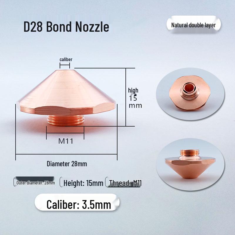 High-Speed Laser Cutting Nozzle for Sheet Metal - Purple Copper, Single/Double Layer