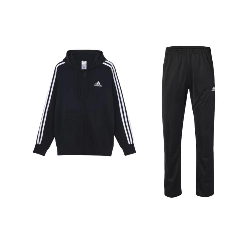 

Adidas M 3S Ft Fz Hd Outdoor Zip Casual Sports Suit Men suit Black TR30P-BW+GK9032 S