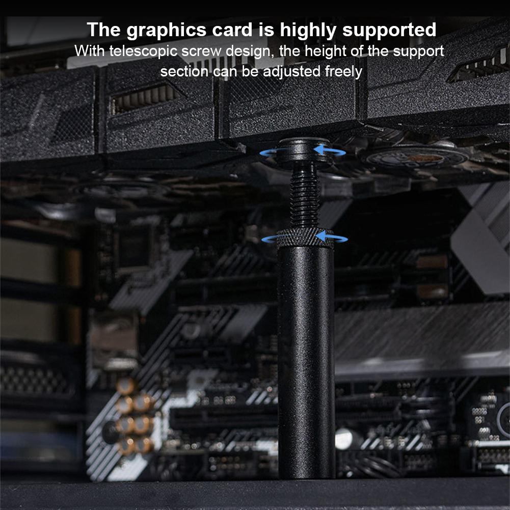 Graphics Card GPU Support Bracket with Magnet GPU Sag Bracket Adjustable Telescopic Rotary Screw Video Card Stand Aluminum Alloy