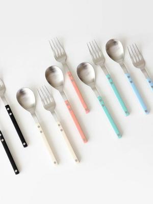 Kamomekitchen Bogen Double-sided Children's Spoon and Fork Set 5 Colors