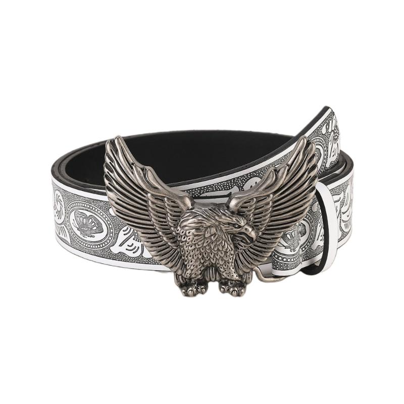 Модный мужской подростковый поясной ремень с рельефным узором и пряжкой в виде парящего орла 1