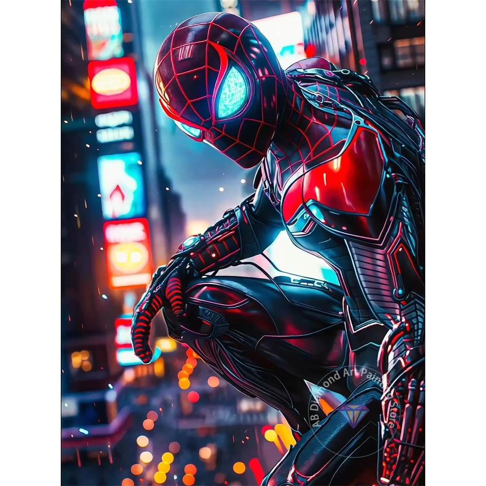 Spider-Man High-burning Realistic Style 5D Diamond Painting Full of Diamonds DIY Hand-applied Diamond Painting Hero Theme Decorative Painting Kit