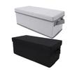 2PCS CD Storage Box with Lid Foldable High Capacity Stackable DVD Holder Case for Desktop Gray White+Black