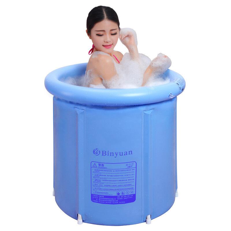 Water Beauty Bath Bucket Thickened Insulation for Adults and Children Folding Inflatable Shower Bucket