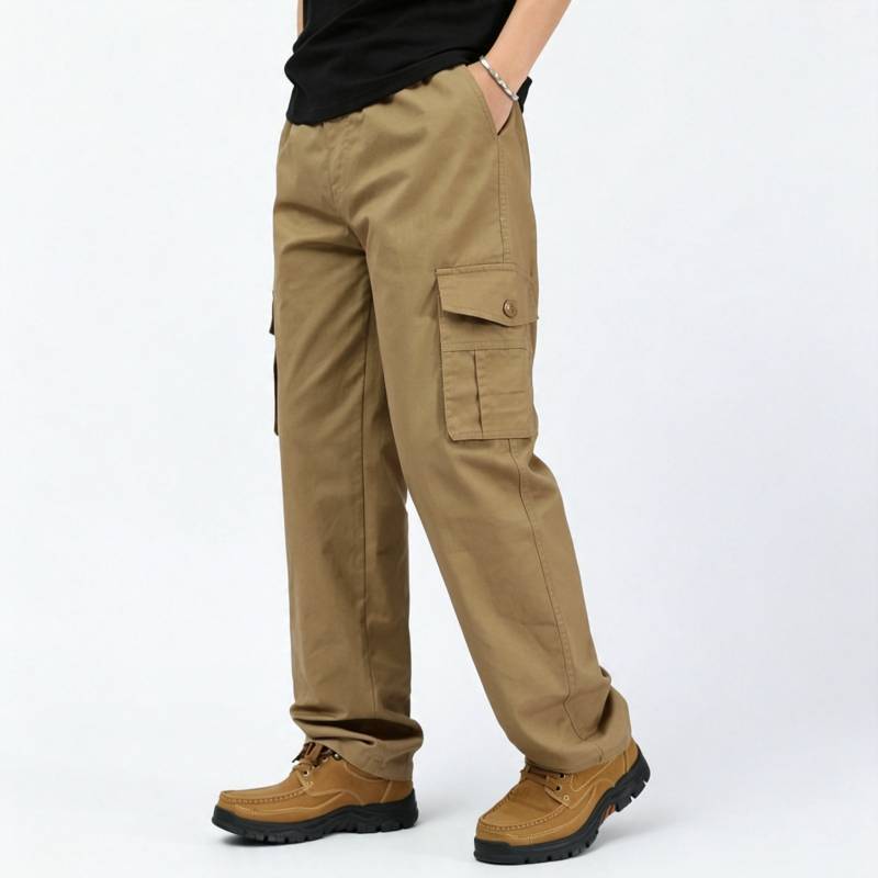Men Casual Pants With Cotton Material For Middleaged Adults Spring Autumn Wear