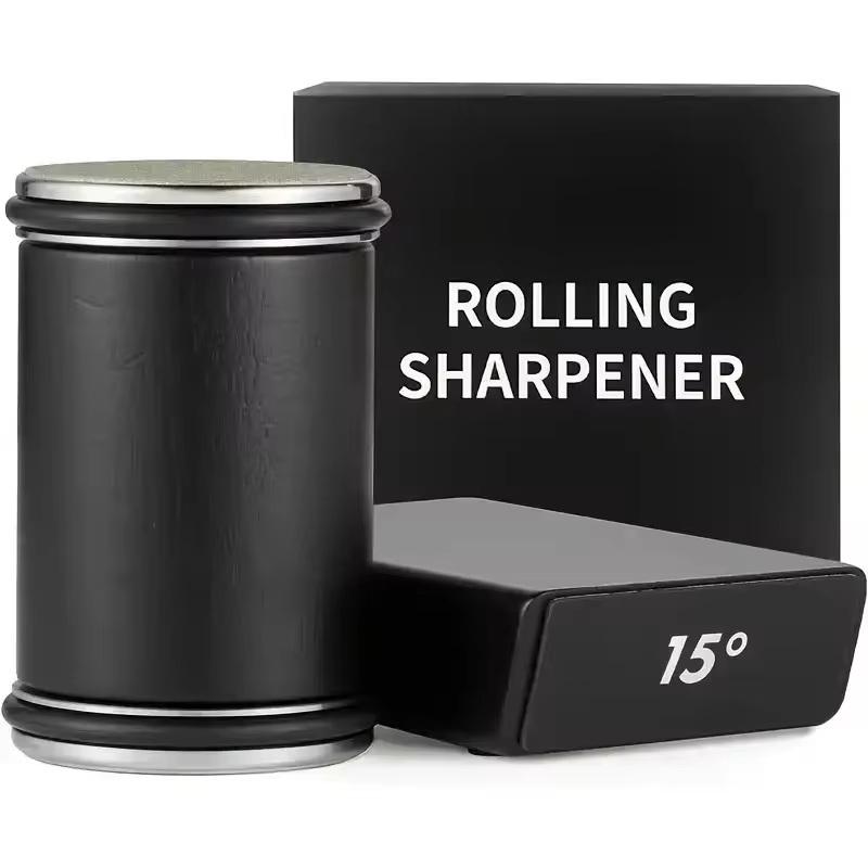 

Rolling Knife Sharpener Double-Sided Diamond Sharpening Stone 15 & 20 Degree Magnetic Angle Roller Sharpening For Kitchen Knives чорний