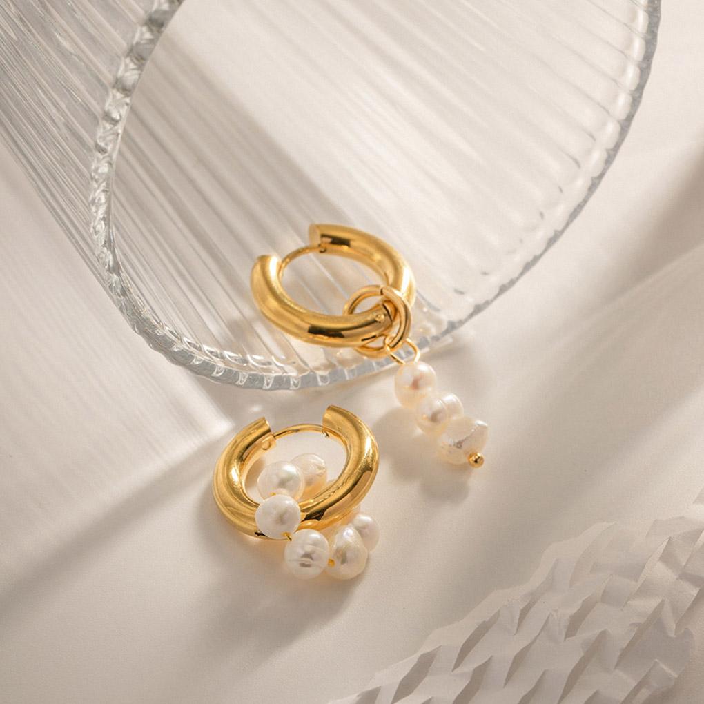 1 Pair Asymmetric Pearl Earrings Festival Holiday Party Wedding Engagement Personalized Piercing Jewelry Women Girls