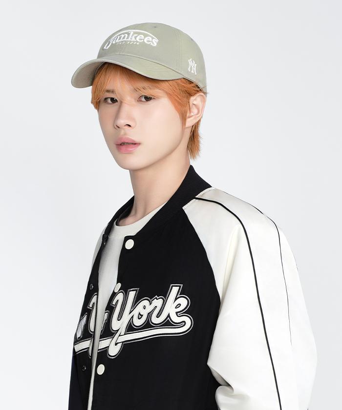 Emelbi Vintage Washed Curve Logo Unstructured Ball Cap Ny (Mg.Khaki)