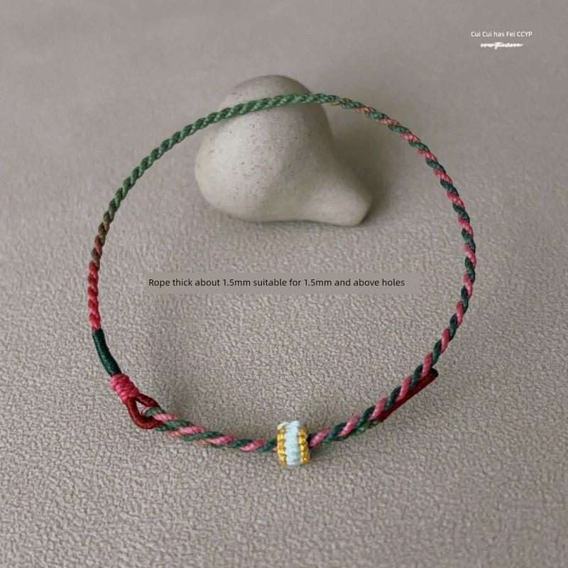 

[Нить из бисера] 1,5 мм Очень тонкая ручная работа Веревка DIY Аксессуары Носимый Золотой Браслет Браслет из бисера 16.5cm Wild Rose-Wax Line