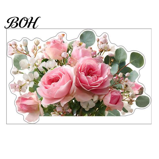 Waterproof Switch Sticker Removable Flower Sticker, Colorful Rose Peony Wall Protective Cover Decals, DIY Light for Bedroom Living Room PVC