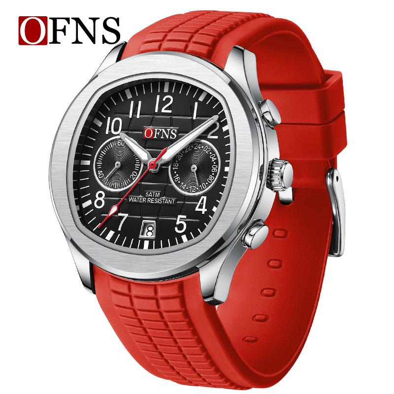 Oufannishi Teen Men s Quartz Calendar Watch with Three Dials and Six Hands