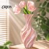 Einzigartiger Dekorativer Blumentopf 3D-gedruckte Vase, Verdrehtes Wirbeldesign, Minimalistische Tischdeko Charmante Heimvase Hydroponisch für Wohnzimmer Ästhetische Dekoration
