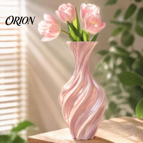 Einzigartiger Dekorativer Blumentopf 3D-gedruckte Vase, Verdrehtes Wirbeldesign, Minimalistische Tischdeko Charmante Heimvase Hydroponisch für Wohnzimmer Ästhetische Dekoration