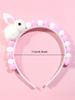 1pc Bunny Headband, Suitable Fluffy Rabbit Ear Headband, Cute Pom Pom Hair Hoop, Holiday Headband, Party Hair Accessory, Hair Decor, Holiday