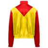 Kids Horse Rider Costume Color Block Mock Neck Zip Up Top Equestrian Training Competition Long Sleeve Outwear