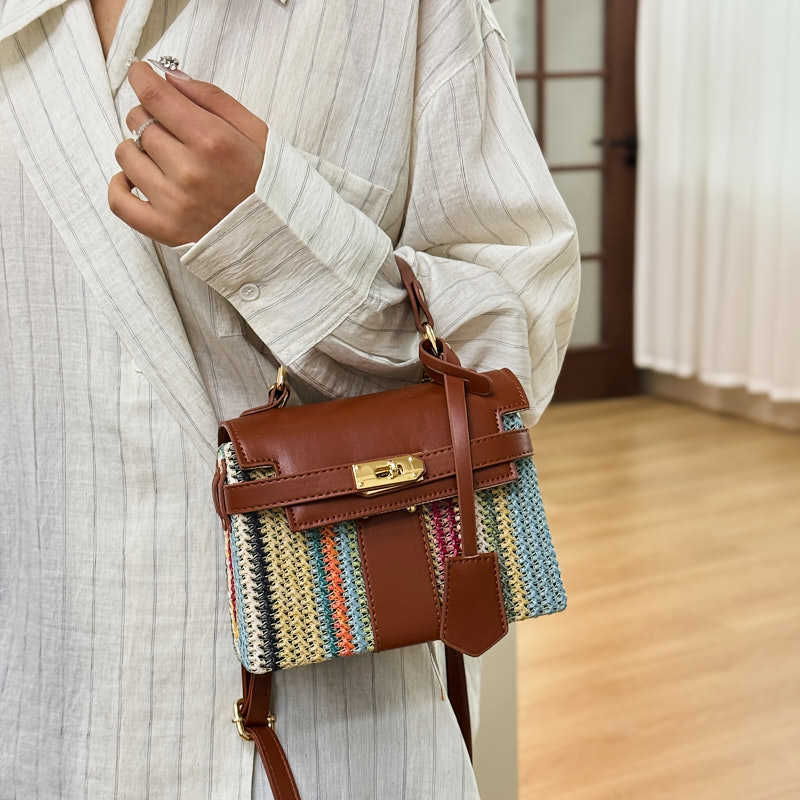 Beliebte Mode Strohtasche Damen, neu trendig lässig, eine Schulter Umhängetasche