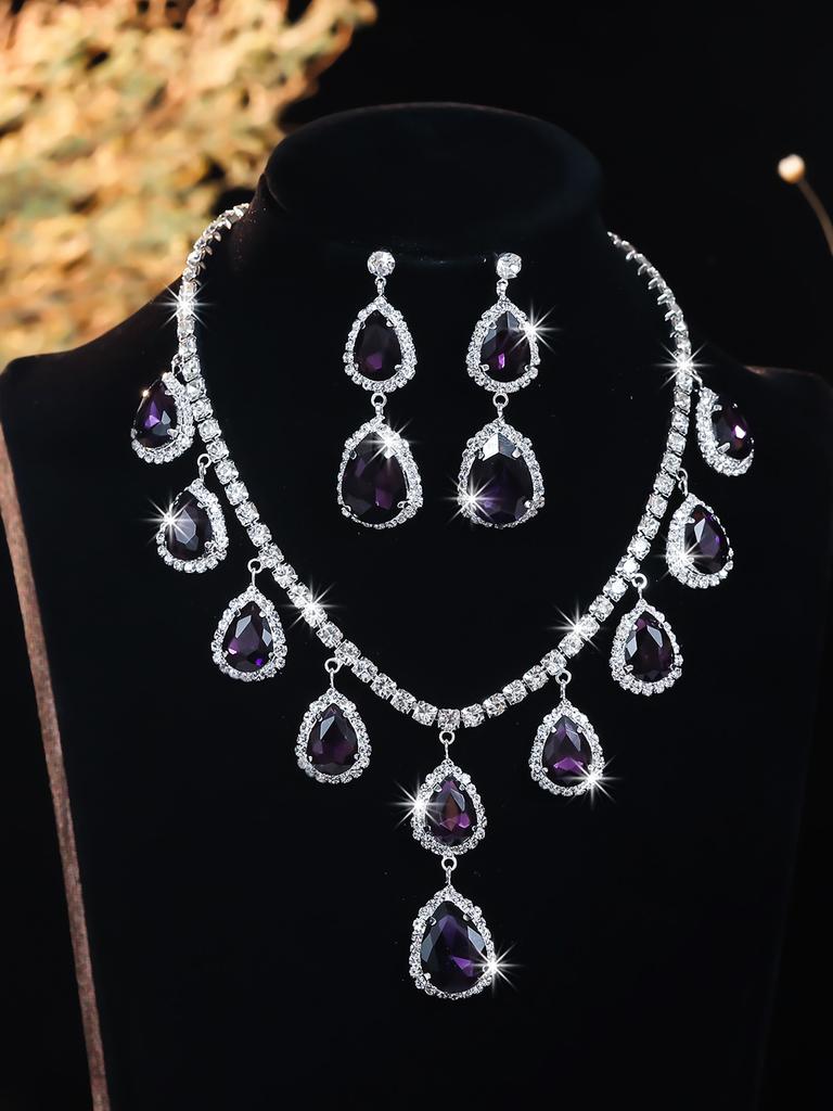 Alloy Necklace Set - Fashionable Banquet Jewelry Chain For Women - Bridal Wedding Jewelry Set
