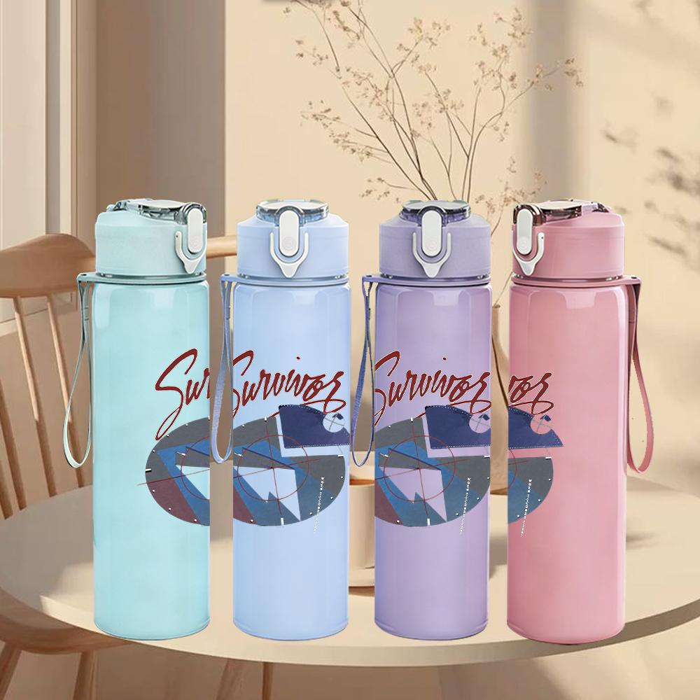 1PC Sinner Arrow Minimalist Retro Text Print 750ml Portable Sports Water Bottle Leakproof Gym Outdoor Travel Drink Cup