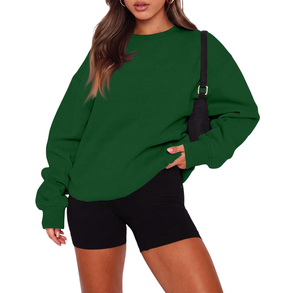 Women's Fashion Long Sleeve Crewneck Sweatshirt Top for Casual Everyday Wear