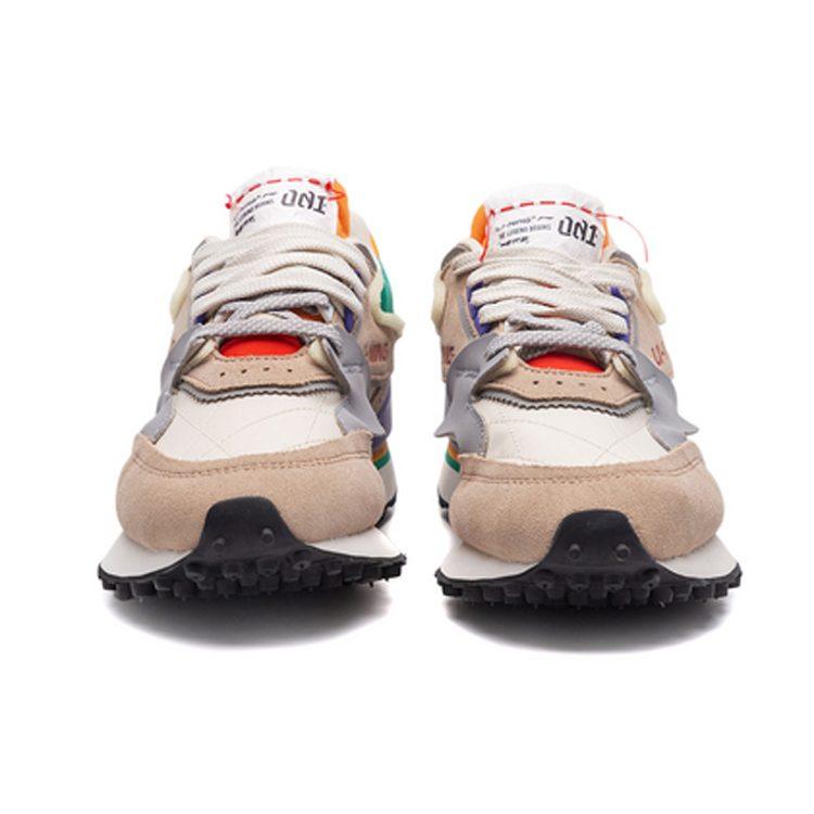 Li Ning 001 Ursprüngliche Ambition Rutschfest Leicht Niedrig geschnitten Freizeitschuhe Herren Aprikose Weiß Grün AGCP313-4