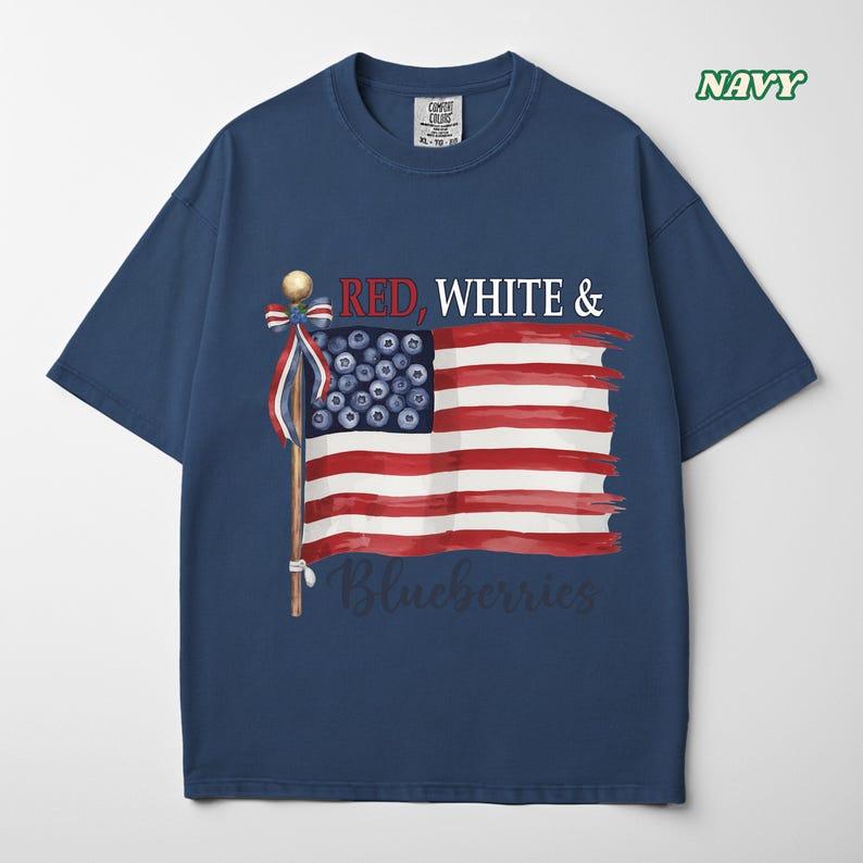 Red White BlueberriesShirt_ USA Flag Patriotic Tee Y2k Short Sleeves Classic Oversized Unisex Harajuku high quality