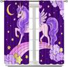 Purple Unicorn Curtains Girls Fantasy Mystery Fairytale Clouds Stars Magic Unicorns Window Drapes Kids Nursery Made Of Polyester