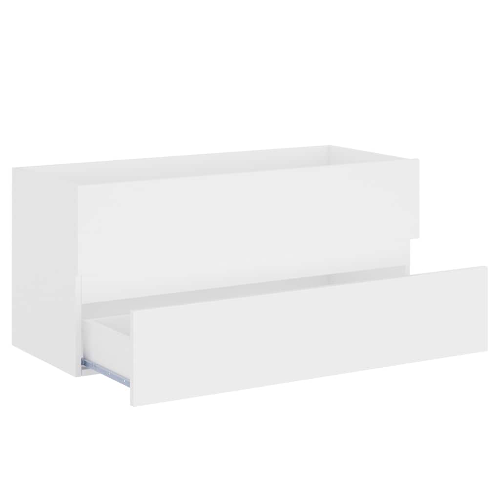 Bathroom Vanity Cabinet White 100 X 38.5 X 45 Cm Particleboard