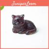 Cat Mini Figurine Resin Craft Home Office Desk Decor With Natural Crystal For Gift Giving
