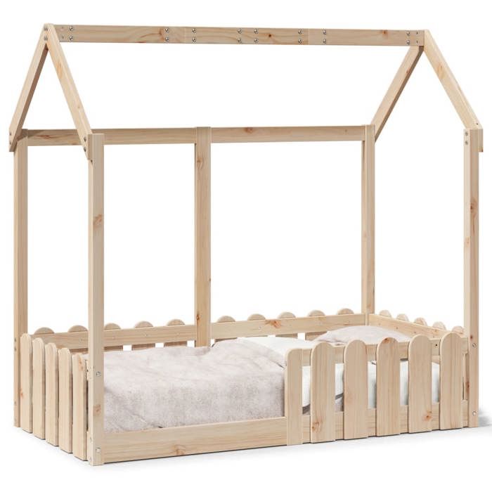 VidaXL Children's Bed Frames House Shape 70x140cm Solid Pine Wood, House-Shaped Bed Frame, Bed Frame for 850698