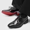 Herren Glänzende Rote Sohle Leder Schuhe, Britischer Stil, Spitze Zehenpartie - Perfekt für Business, Formelle Anlässe, Freizeit oder Hochzeitskleidung (Modell 2607)