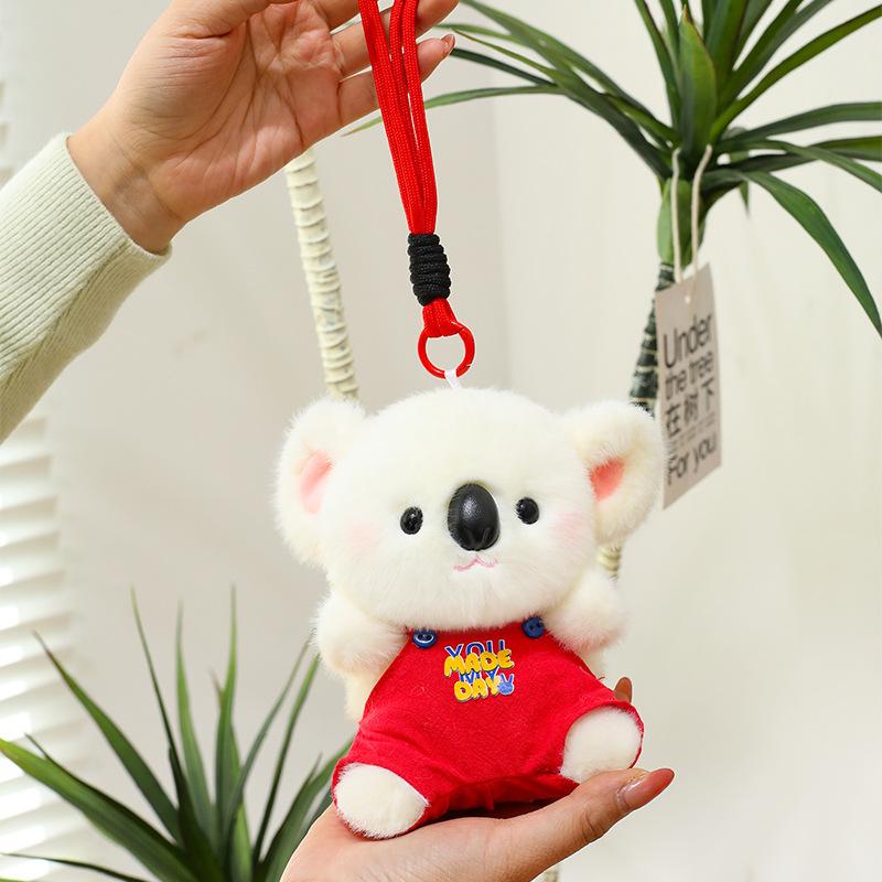 Cute Koala And Bunny Plush Keychain Mini Cartoon Doll Pendant Adorable Desk Companion Toy