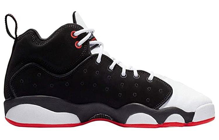 Jordan Jumpman Team II Slip Resistant Cushioning Mid Top Children's Basketball Shoes Black White Teenagers 820273-106